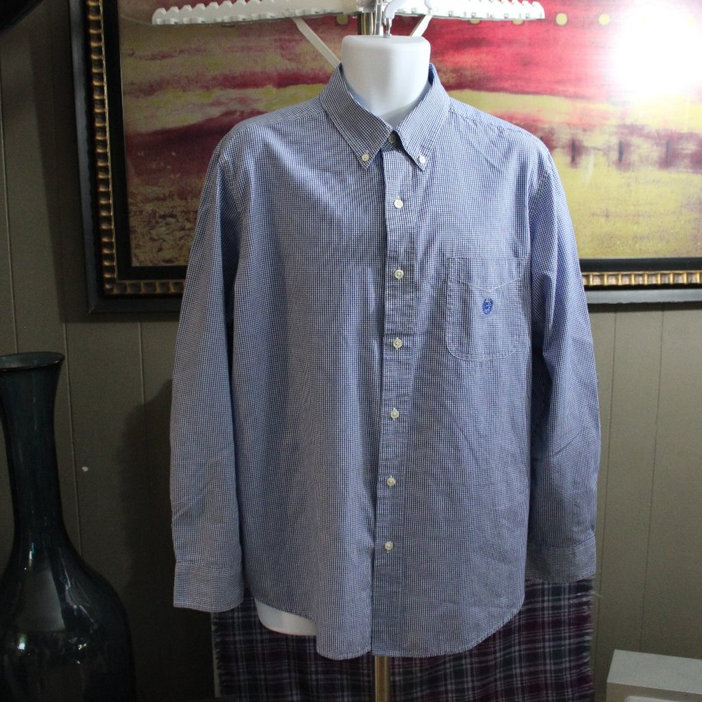 Chaps Easy Care Long Sleeve Button Down Checked Shirt